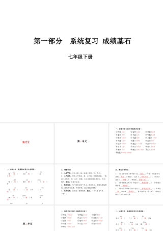 （临沂专版）中考语文 第一部分 系统复习 成绩基石 七下 现代文课件-人教版初中九年级全册语文课件