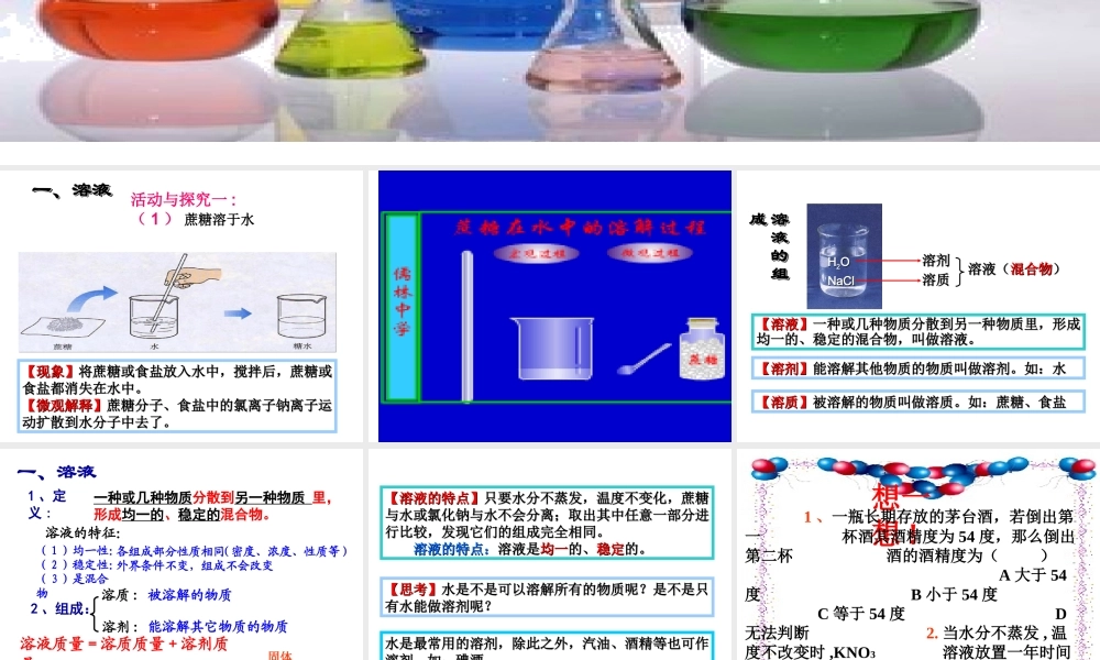 安徽省合肥市肥西县刘河乡九年级化学下册 9.1 溶液的形成课件 （新版）新人教版-（新版）新人教版初中九年级下册化学课件