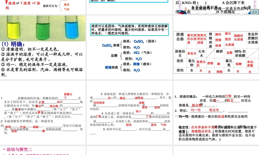 安徽省合肥市肥西县刘河乡九年级化学下册 9.1 溶液的形成课件 （新版）新人教版-（新版）新人教版初中九年级下册化学课件