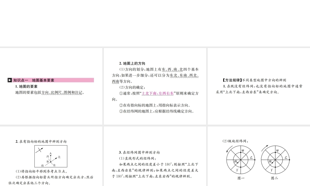 （云南专版）中考地理 第一部分 基础复习篇 七年级 第2章 地图课件-人教版初中九年级全册地理课件