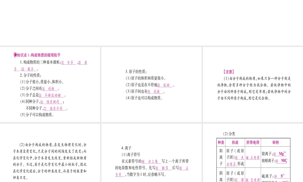 （云南专版）中考化学 第一部分 教材系统复习 第3单元 物质构成的奥秘教学讲解课件 新人教版-新人教版初中九年级全册化学课件