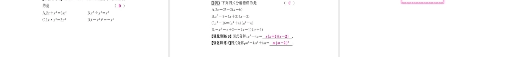 安徽省中考数学 第一轮 考点系统复习 第一单元 数与式 第2讲 整式及因式分解（讲本练本）课件-人教版初中九年级全册数学课件