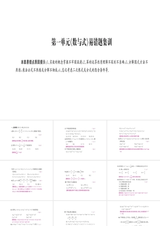 安徽省中考数学 第一轮 考点系统复习 第一单元 数与式易错题集训课件-人教版初中九年级全册数学课件
