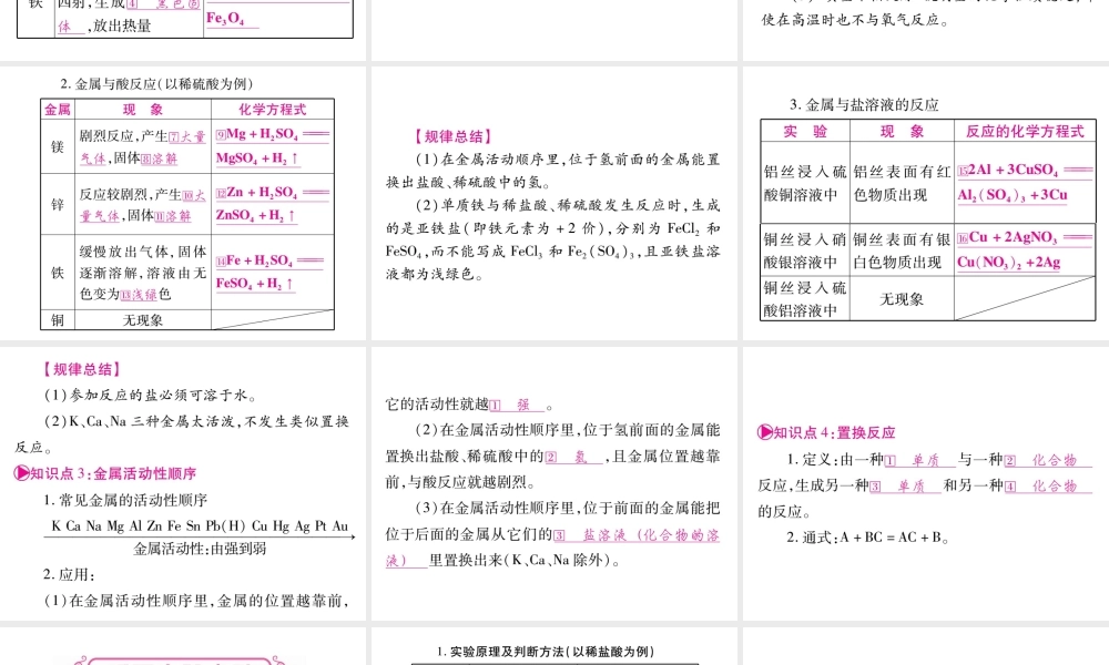 （云南专版）中考化学 第一部分 教材系统复习 第8单元 金属和金属材料教学讲解课件 新人教版-新人教版初中九年级全册化学课件