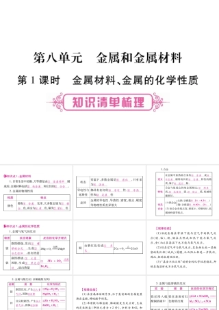 （云南专版）中考化学 第一部分 教材系统复习 第8单元 金属和金属材料教学讲解课件 新人教版-新人教版初中九年级全册化学课件