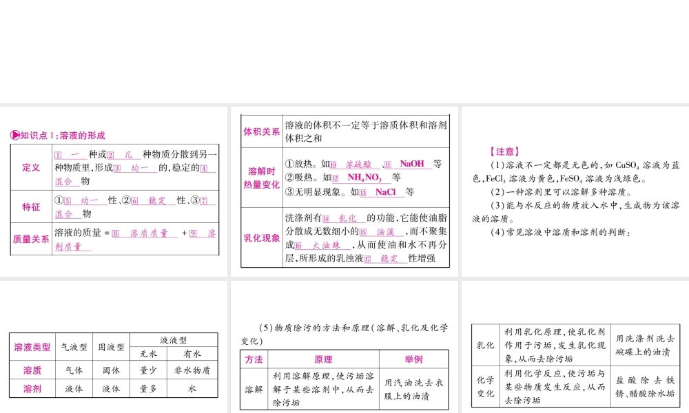 （云南专版）中考化学 第一部分 教材系统复习 第9单元 溶液教学讲解课件 新人教版-新人教版初中九年级全册化学课件