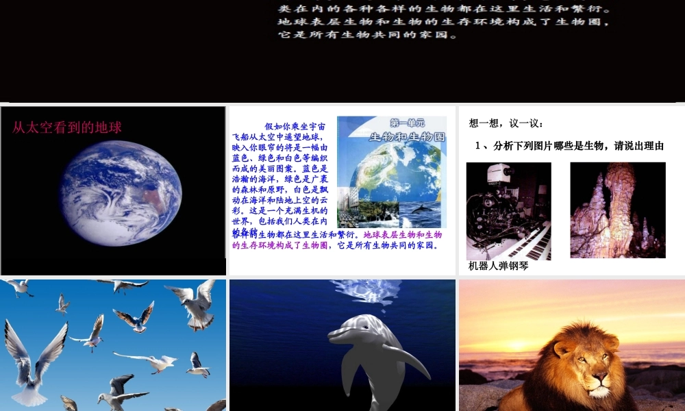 安徽省合肥市长丰县七年级生物上册 1.1.1 生物的特征课件1 （新版）新人教版-（新版）新人教版初中七年级上册生物课件