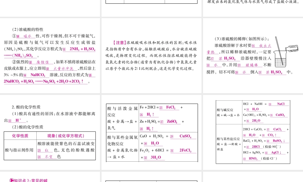 （云南专版）中考化学 第一部分 教材系统复习 第10单元 酸和碱教学讲解课件 新人教版-新人教版初中九年级全册化学课件