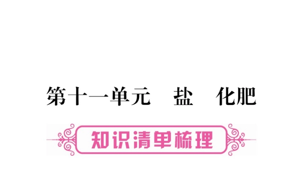 （云南专版）中考化学 第一部分 教材系统复习 第11单元 盐 化肥教学讲解课件 新人教版-新人教版初中九年级全册化学课件
