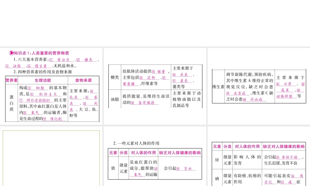 （云南专版）中考化学 第一部分 教材系统复习 第12单元 化学与生活教学讲解课件 新人教版-新人教版初中九年级全册化学课件