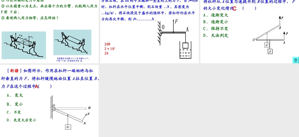 安徽省中考物理 动态杠杆复习课件-人教版初中九年级全册物理课件