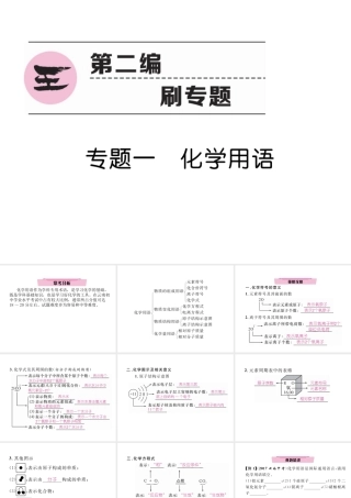 （云南专版）中考化学复习 第二编 专题1 化学用语（精讲）课件-人教版初中九年级全册化学课件
