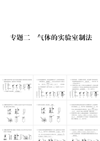 （云南专版）中考化学复习 第二编 专题2 气体的实验室制法（精练）课件-人教版初中九年级全册化学课件