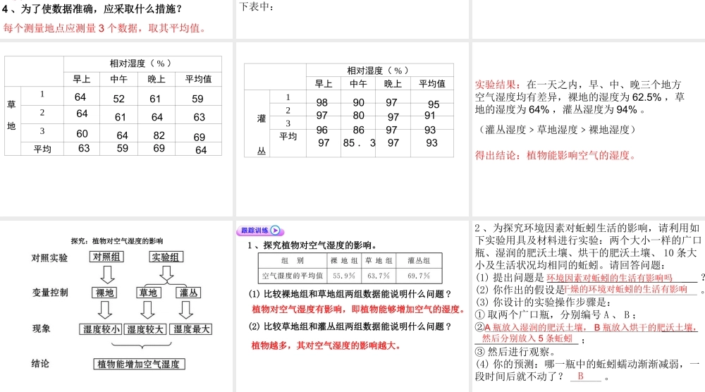 安徽省合肥市长丰县七年级生物上册 1.2.1《生物与环境的关系》（第4课时）课件 （新版）新人教版-（新版）新人教版初中七年级上册生物课件
