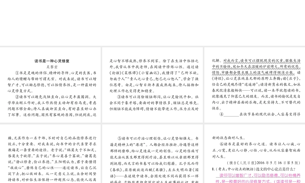 （云南专版）九年级语文上册 双休作业九课件 新人教版-新人教版初中九年级上册语文课件
