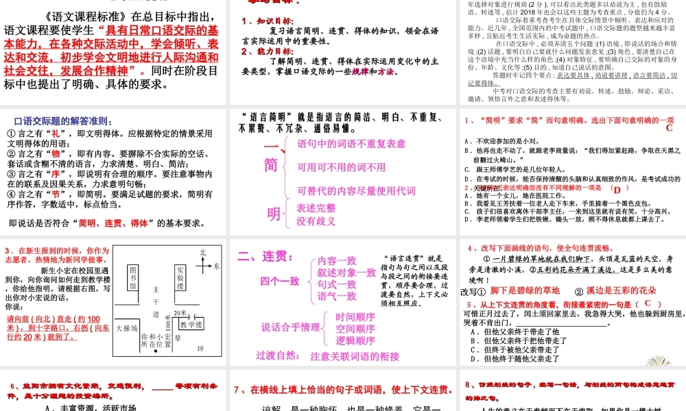 安徽省合肥市中考语文 口语交际复习课件-人教版初中九年级全册语文课件