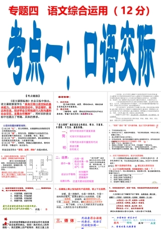 安徽省合肥市中考语文 口语交际复习课件-人教版初中九年级全册语文课件