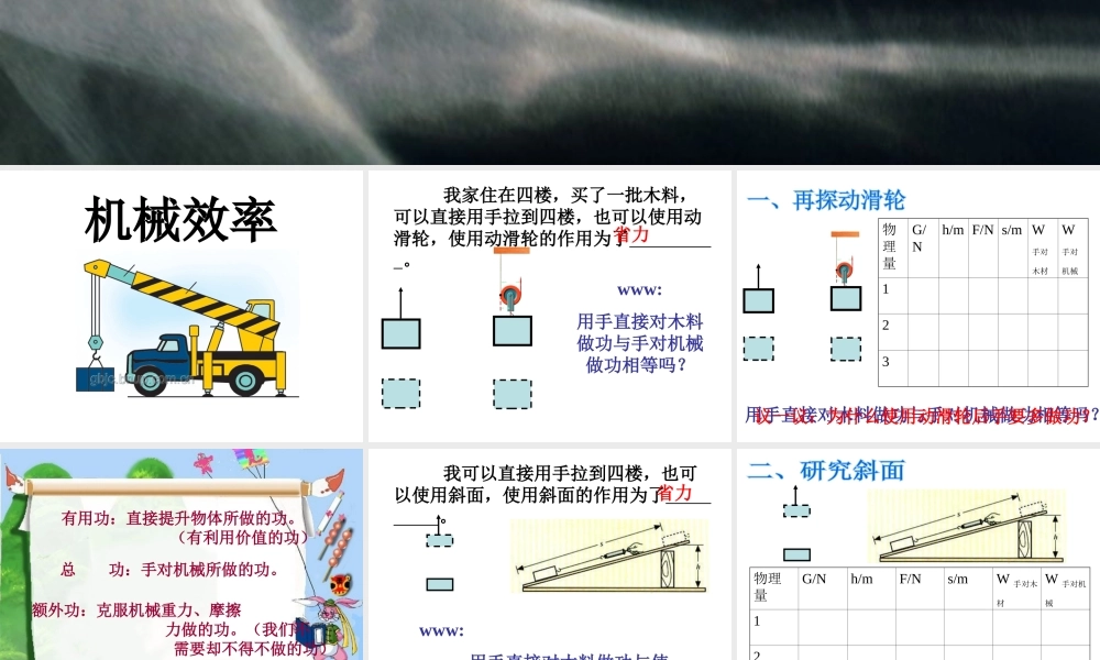 安徽省中考物理 机械效率复习课件-人教版初中九年级全册物理课件