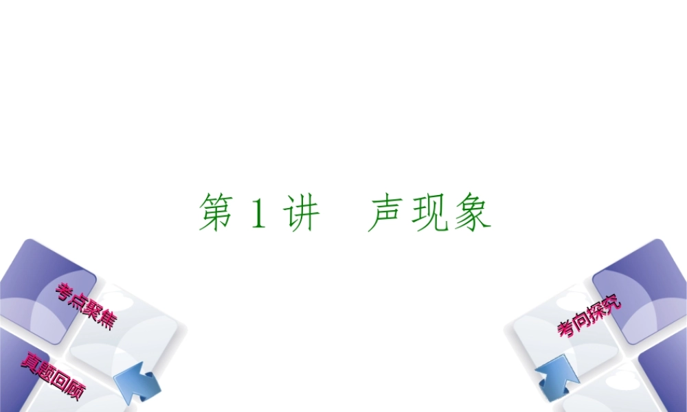 安徽省中考物理 教材复习 第1讲 声现象课件-人教版初中九年级全册物理课件