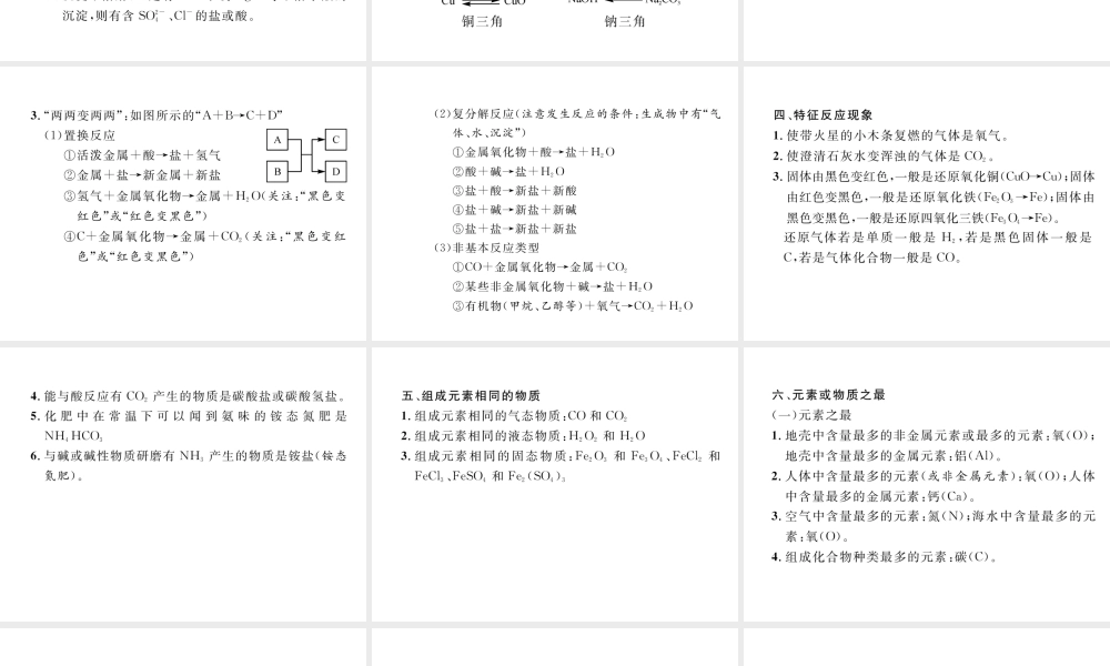 （云南专版）中考化学复习 第二编 专题6 推断题（精讲）课件-人教版初中九年级全册化学课件