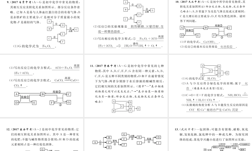 （云南专版）中考化学复习 第二编 专题6 推断题（精练）课件-人教版初中九年级全册化学课件