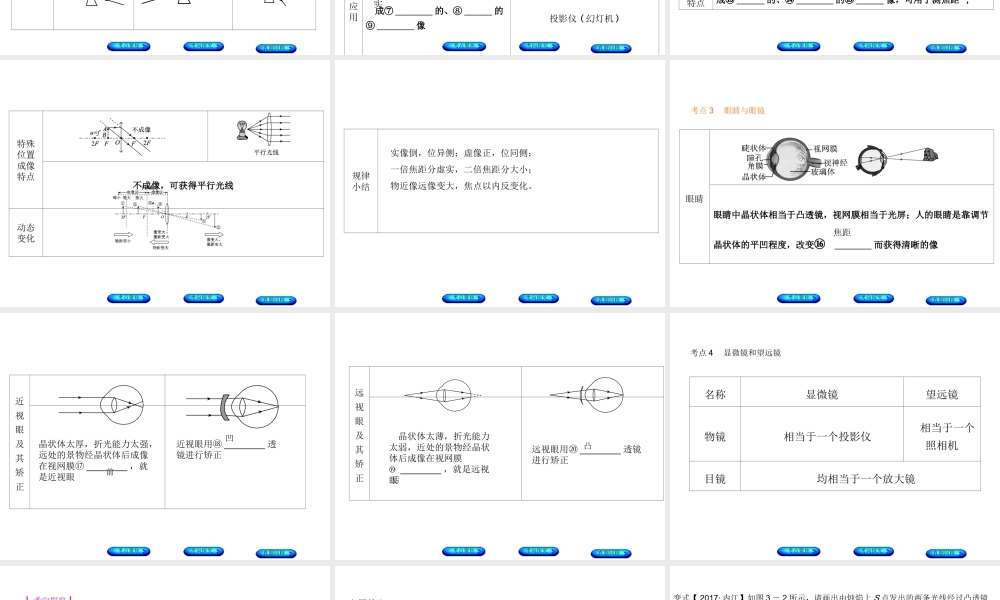 安徽省中考物理 教材复习 第3讲 透镜及其应用课件-人教版初中九年级全册物理课件