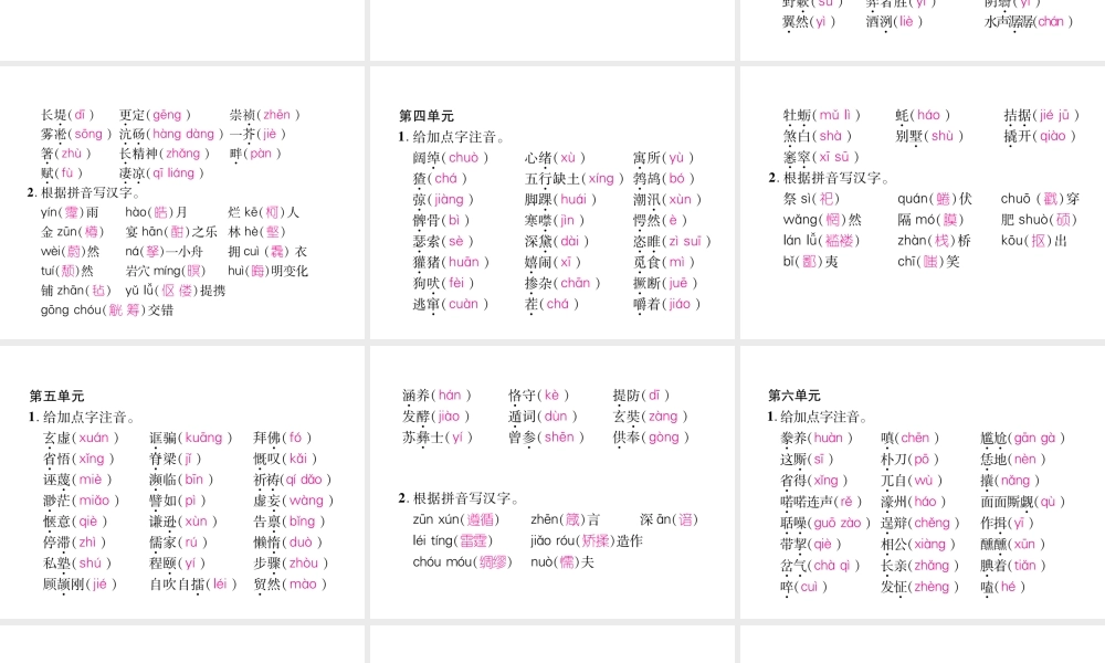 （云南专版）九年级语文上册 专题1 拼音与汉字作业课件 新人教版-新人教版初中九年级上册语文课件