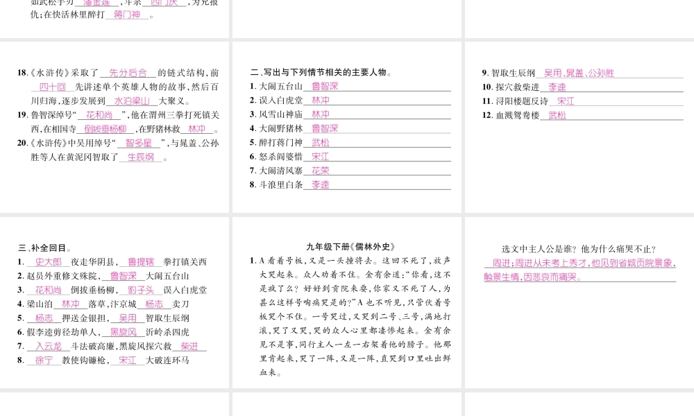（云南专版）九年级语文上册 专题6 名著阅读作业课件 新人教版-新人教版初中九年级上册语文课件