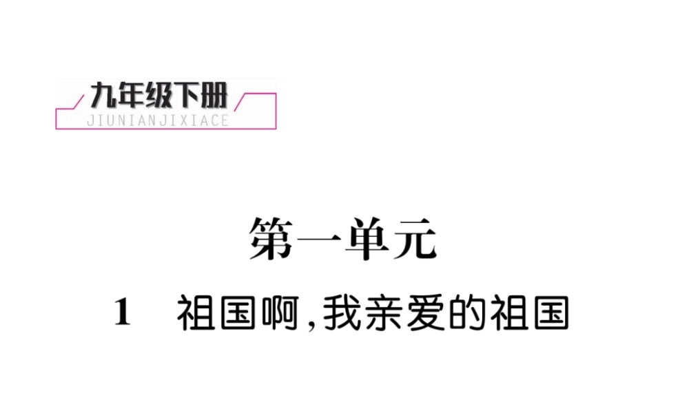 （云南专版）九年级语文下册 1 祖国啊，我亲爱的祖国作业课件 新人教版-新人教版初中九年级下册语文课件