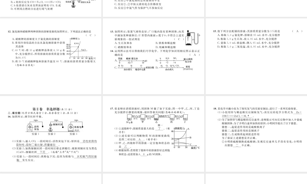 （云南专版）中考化学复习 阶段综合测评（第八、九单元）课件-人教版初中九年级全册化学课件