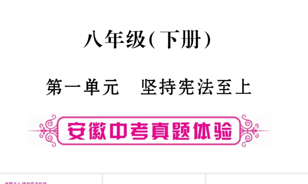 安徽省中考道德与法治总复习 八下 第1单元 坚持宪法至上考点突破课件-人教版初中九年级全册政治课件