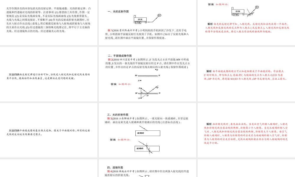 安徽省中考物理 考前题型过关 专题二 题型二 光学作图课件-人教版初中九年级全册物理课件