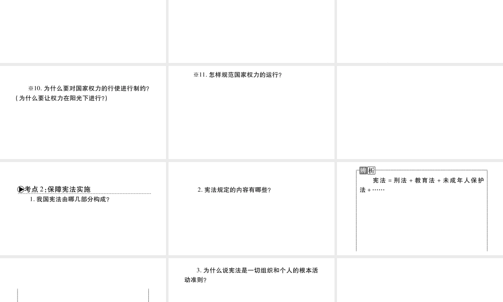 安徽省中考道德与法治总复习 八下 第1单元 坚持宪法至上知识梳理课件-人教版初中九年级全册政治课件