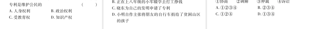 安徽省中考道德与法治总复习 八下 第2单元 理解权利义务考点突破课件-人教版初中九年级全册政治课件