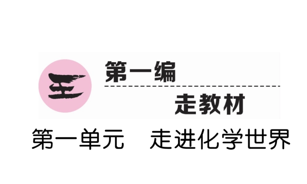 （云南专版）中考化学总复习 第一编 第1单元 走进化学世界（精讲）课件-人教版初中九年级全册化学课件