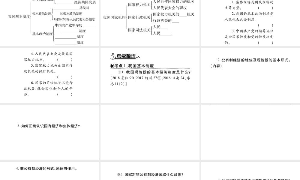 安徽省中考道德与法治总复习 八下 第3单元 人民当家作主知识梳理课件-人教版初中九年级全册政治课件