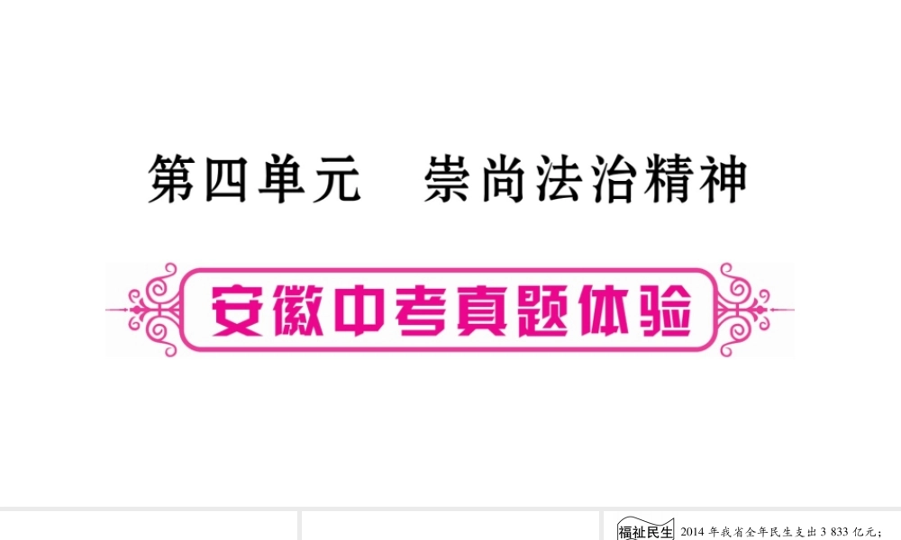 安徽省中考道德与法治总复习 八下 第4单元 崇尚法治精神考点突破课件-人教版初中九年级全册政治课件