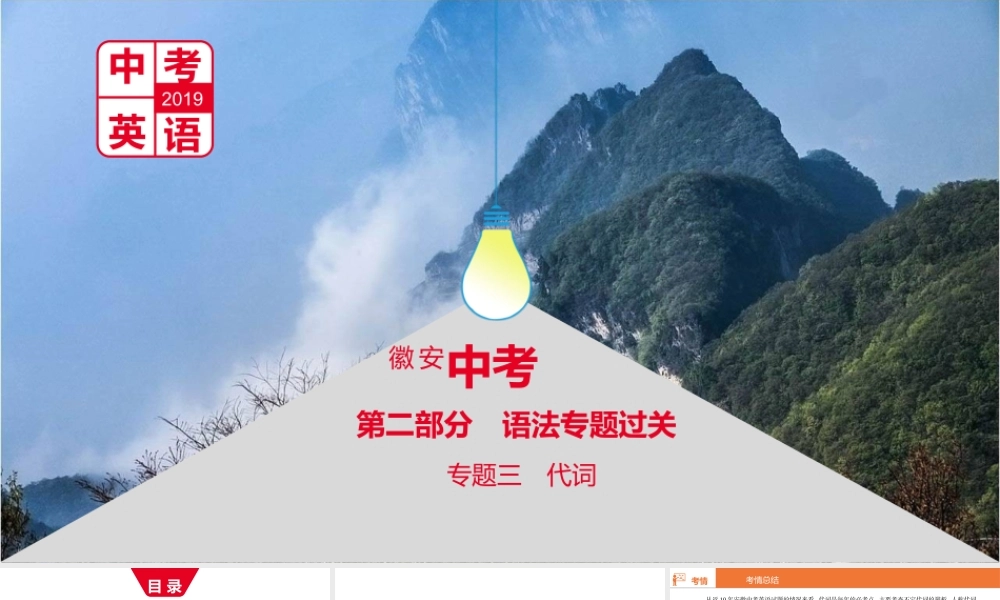 安徽省中考英语总复习 第二部分 语法专题过关 专题三 代词课件 （新版）人教新目标版-（新版）人教新目标版初中九年级全册英语课件