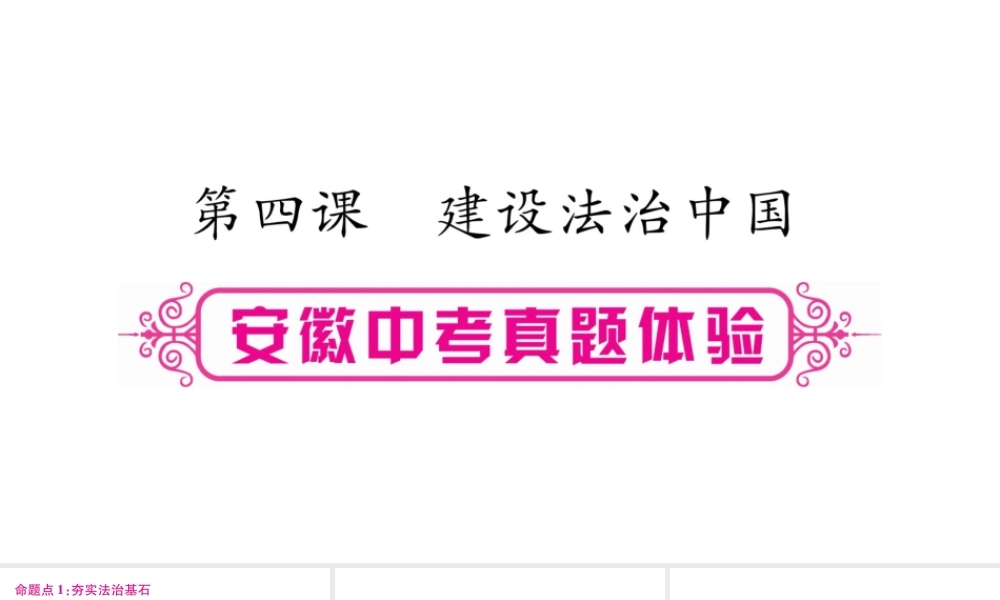 安徽省中考道德与法治总复习 九上 第2单元 民主与法治 第4课 建设法治中国考点突破课件-人教版初中九年级全册政治课件