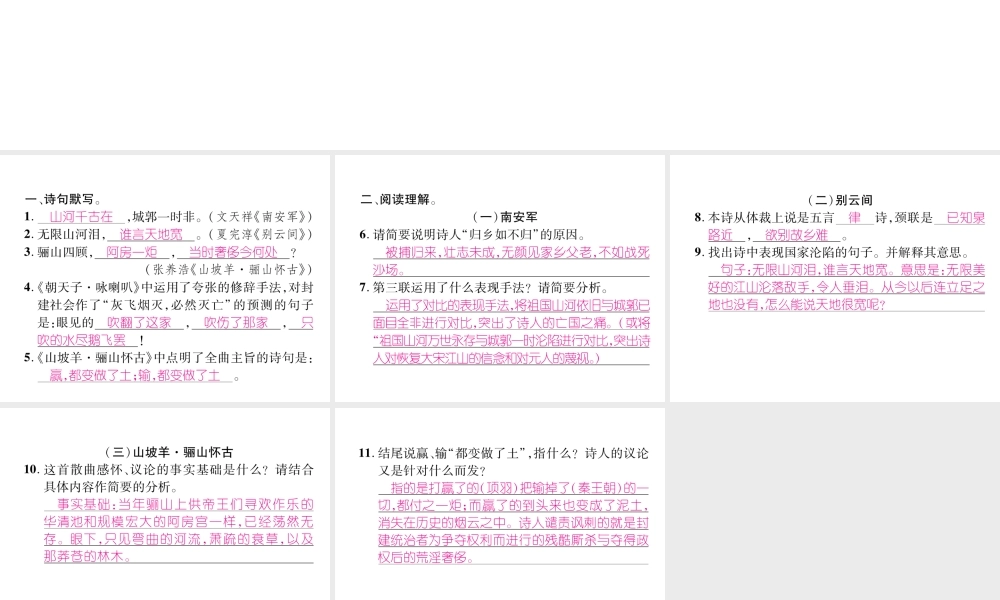 （云南专版）九年级语文下册 课外古诗词诵读（二）课件 新人教版-新人教版初中九年级下册语文课件