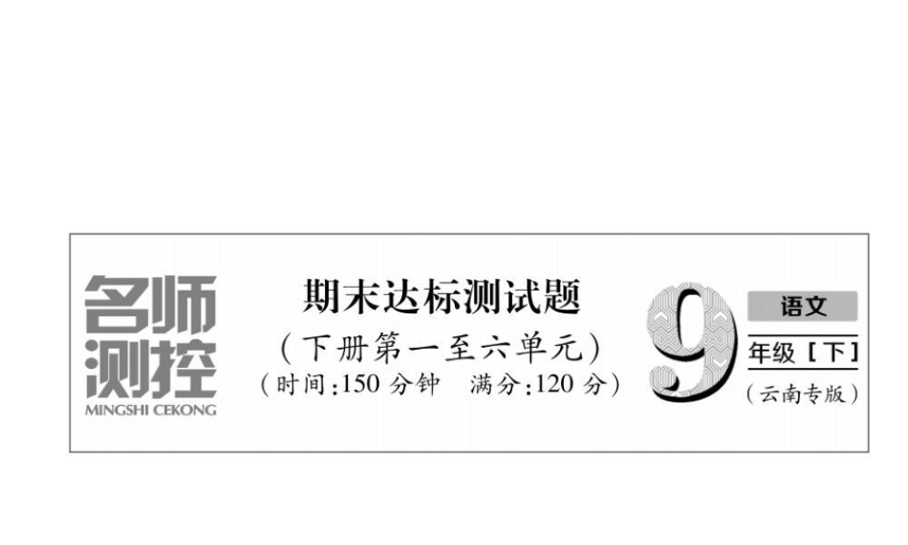 （云南专版）九年级语文下册 期末达标测试课件 新人教版-新人教版初中九年级下册语文课件