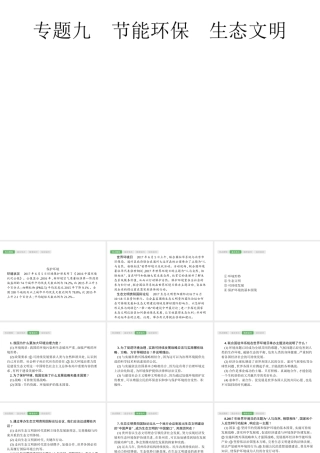安徽省中考政治一轮复习 第二编 能力素养提升 第一部分 时政热点突破 专题9 节能环保 生态文明课件-人教版初中九年级全册政治课件