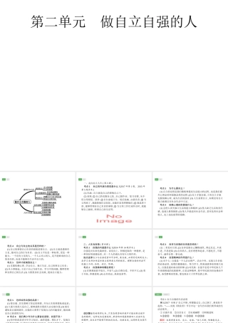 安徽省中考政治一轮复习 第一篇 知识方法固基 第二部分 七下 第二单元 做自立自强的人课件-人教版初中九年级全册政治课件