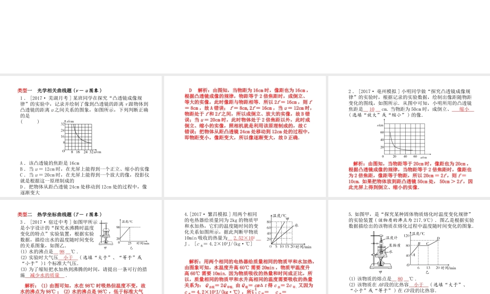 安徽省中考物理 专题复习一 坐标图象题课件-人教版初中九年级全册物理课件