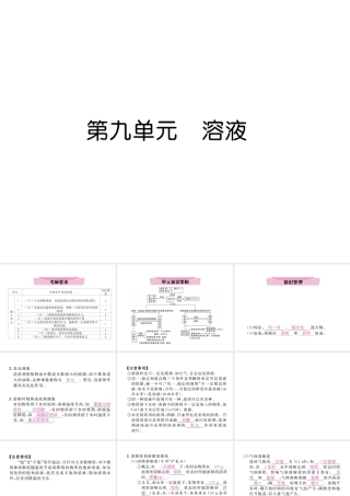（云南专版）中考化学总复习 第一编 第9单元 溶液（精讲）课件-人教版初中九年级全册化学课件