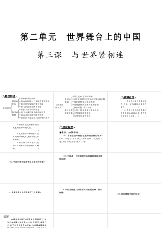 安徽省中考道德与法治总复习 九下 第2单元 世界舞台上的中国 第3课 与世界紧相连知识梳理课件-人教版初中九年级全册政治课件