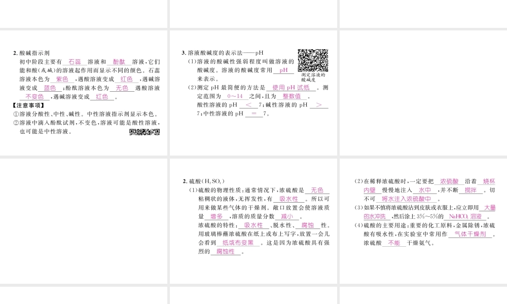 （云南专版）中考化学总复习 第一编 第10单元 酸和碱（精讲）课件-人教版初中九年级全册化学课件