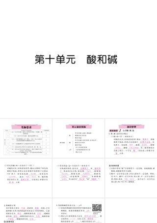 （云南专版）中考化学总复习 第一编 第10单元 酸和碱（精讲）课件-人教版初中九年级全册化学课件