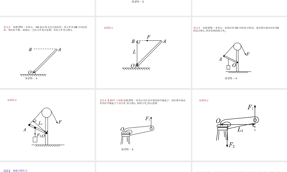 安徽省中考物理 专题突破（五）杠杆作图复习课件-人教版初中九年级全册物理课件