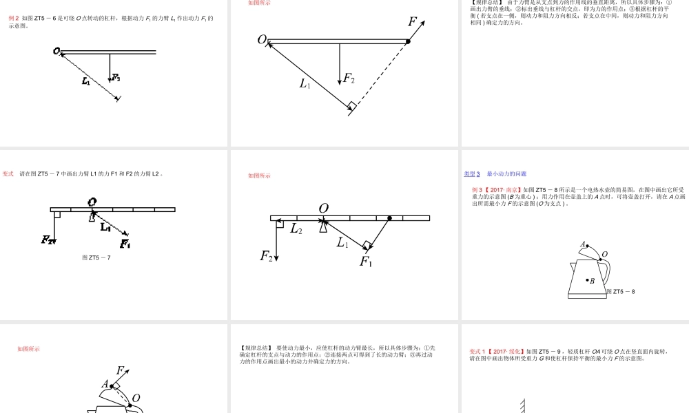 安徽省中考物理 专题突破（五）杠杆作图复习课件-人教版初中九年级全册物理课件